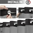 thumbnail image 2 of AllWays Plaza No Hook Shower Curtain with Snap in Liner Set Less Time Black Waffle Shower Curtain for Bathroom 75" L x 78" W, 2 of 14