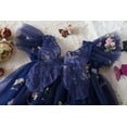 thumbnail image 5 of NIEWTR Toddler Baby Girl Fairy Dresses Princess Butterfly Wings Dress Sleeveless Layered Tulle Dress Plush Ball Star Print Cake Dresses(A09-Dark Blue,18-24 Months), 5 of 8