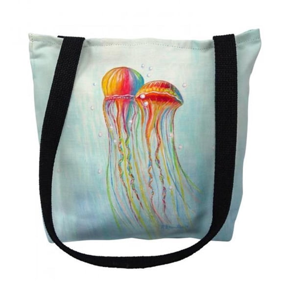 Betsy Drake TY1095M 16 x 16 in. Colorful Jellyfish Tote Bag - Medium