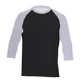 thumbnail image 3 of Mens Casual Slim Fit T Shirts Raglan 3/4 Sleeve Crewneck Baseball Tees Color Block Workout Fashion Shirt Light Gray1 M, 3 of 3