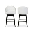 thumbnail image 2 of Baxton Studio Avril Modern and Contemporary White Faux Leather Tufted Swivel Barstools with Nailhead Trim, Set of 2, 2 of 4