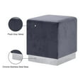 thumbnail image 4 of Meridian Furniture Jax Contemporary Velvet Ottoman/Stool in Gray, 4 of 4
