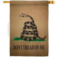 28 x 40 in. Gadsden American USA Historic Vertical House Flag with Double-Sided Decorative Banner Garden Yard Gift