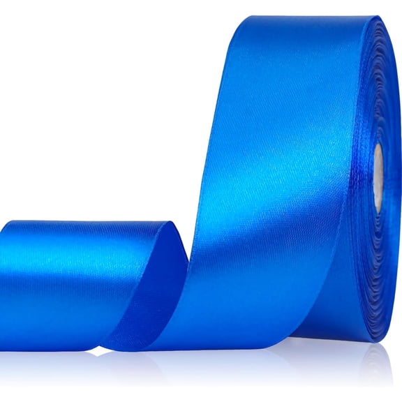 Blue Ribbon 1-1/2 Inch 50 Yards, Royal Blue Satin Ribbon for Flower Bouquet, Crafts, Gift Wrapping, Bridal Invitations, Hair, Festival and Party Decorations