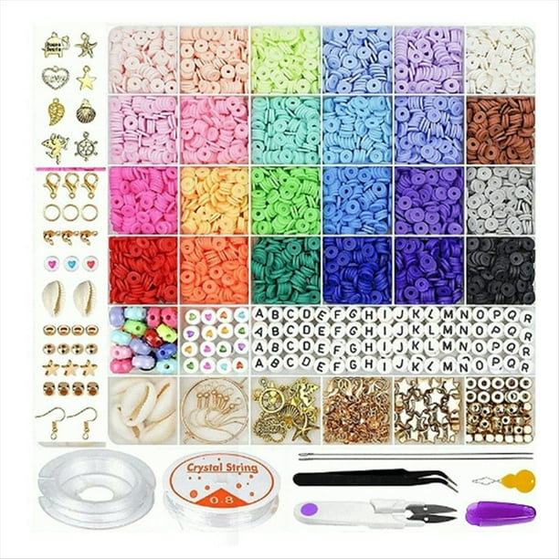 6MM 24 Rainbow Color Flat Chip Beads para Boho Pulsera Necklce Haciendo Carta Cuentas Accesorios Kit DIY Juguetes