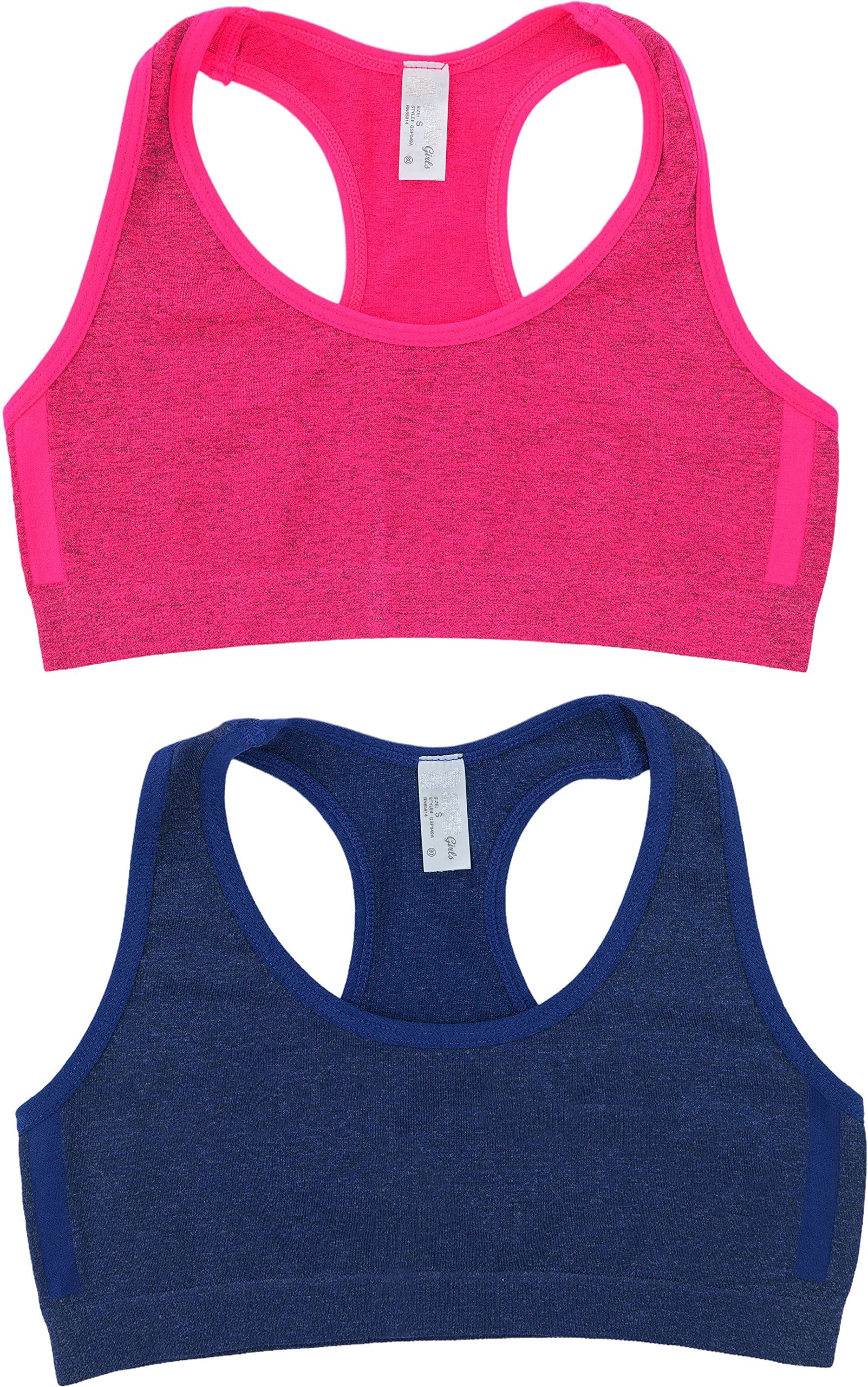 ToBeInStyle Girl's Pack of 6 Racerback Training Bra Tops & Matching Boyshort Bottoms - Heathered - Small