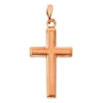thumbnail image 2 of Wellingsale 14K Rose Gold Polished Religious Christian Latin Cross Charm Pendant, 2 of 4