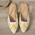 thumbnail image 6 of Xfvqtps Womens Embroidered Slingback Flat Sandals Pointed Toe Comfortable Casual Summer Shoes Yellow, 6 of 9