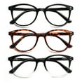 thumbnail image 1 of 3 Pack Reading Glasses Stylish Spring Hinged Round Readers for Men and Women, 1 of 7