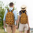 thumbnail image 4 of Bingfone Chocolate Plaid Sunflower Print Canvas College Laptop Backpack, Large Capacity Lightweight College Bookbag Casual Daypack-Small, 4 of 5