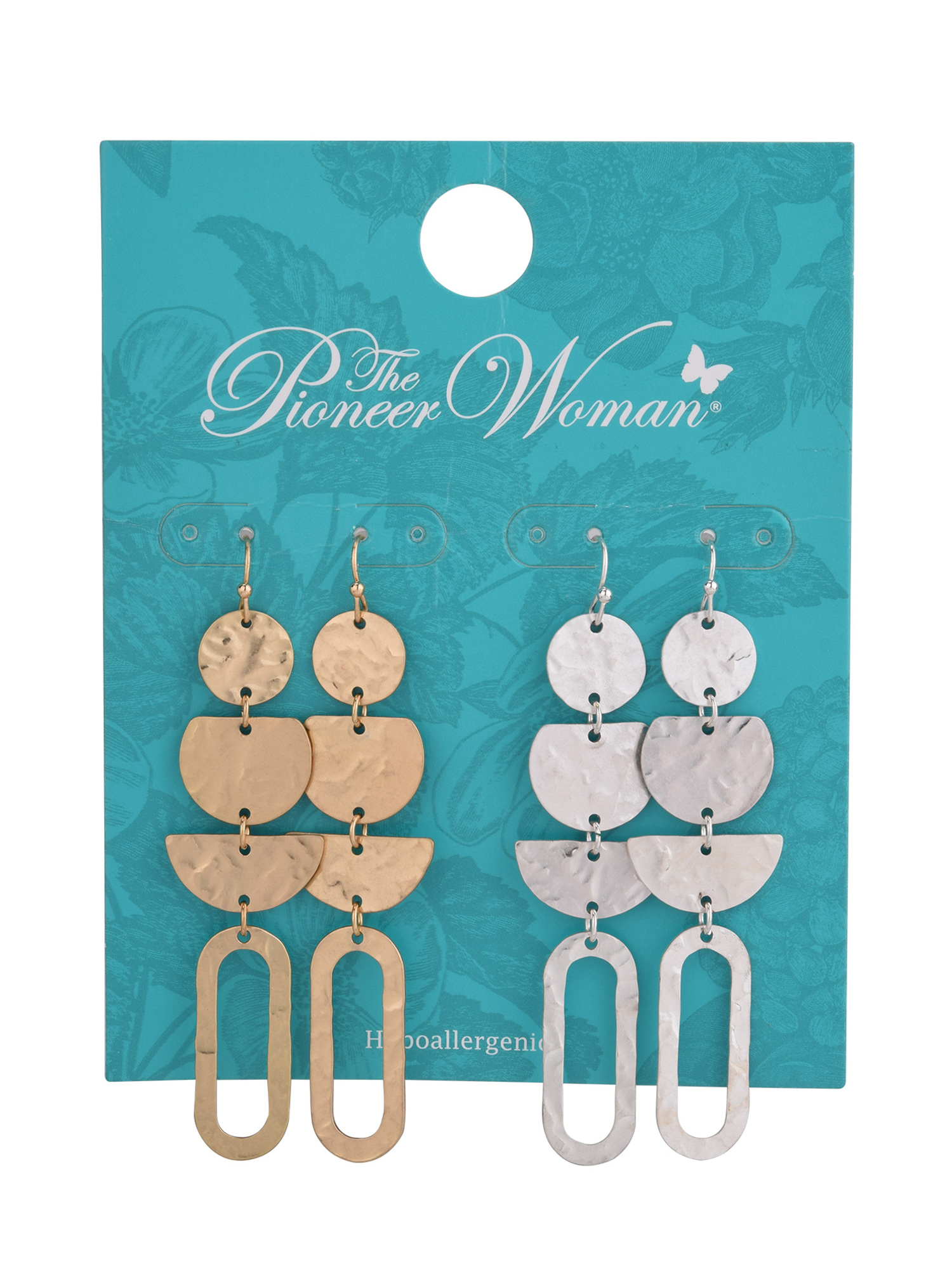 The Pioneer Woman - Women's Jewelry, Soft Silver-tone and Soft Gold-tone Metal Drop Duo Earring Set - image 6 of 6