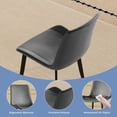 thumbnail image 3 of GZXS Dining Chairs Set of 4, PU Leather Upholstered Accent Side Chairs with Steel Legs, Heavy-Duty 330lb Weight Capacity, Easy Clean & Quick Assembly (Gray+Black), 3 of 8