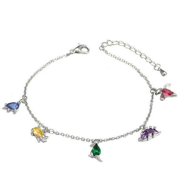 EeaseMX Collar creativo de dinosaurio pequeño con colgante de circonita para el cuello y elegante cadena de clavícula.