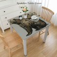 thumbnail image 2 of BANET  Woodland Animals Tablecloth Bear Elk Wolf Fox Hare Forest Wildlife Vintage Background Rectangle Tablecloth Picnic Tablecloth BBQ Table Cloths Polyester for Kitchen White, 2 of 7