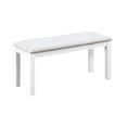 thumbnail image 4 of White Solid Wood Dining Table And Bench For 6 Meals With Chairs In White, Frame, Tabletop, Chic Style, 4 of 7