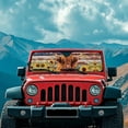thumbnail image 2 of Yuyamidu Highland Cow Windshield Sunshade for Wrangler Rubicon Sahara TJ JK JKU 2 & 4 Door America Flag Car Sun Shade Blocks UV Rays and Keep Vehicle Cool, 2 of 6
