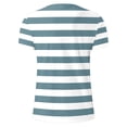 thumbnail image 6 of NOEGOEU Mens Short Sleeve T Shirts Striped Casual Crewneck Basic Shirt Stretch Summer Beach Tees (Light Blue,M), 6 of 7