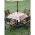 thumbnail image 3 of Outdoor Tablecloth with Umbrella Hole and Zipper, Pink Snowman Christmas Square Table Cloth 60x60 Inch Waterproof Tablecloth, Winter Snowflake Pine Xmas Tree Picnic Table Cover for Patio Camping, 3 of 7