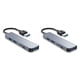 thumbnail image 2 of sweethay Adaptador divisor de estación de acoplamiento de velocidad rápida portátil USB Hub convertidor de carcasa de aleación de aluminio accesorio Gris USB 3.0 2piezas, 2 of 6