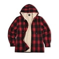 thumbnail image 4 of GENTS BLISS Flannel Shirts for Men Plaid Button Up Men Shirts Fleece Hooded Men Jacket Coat with Pocket, 4 of 11