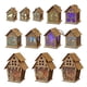 thumbnail image 2 of Kit de pueblo de invierno, casas de pueblo de madera DIY, miniárbol, vela, luz LED, granja, conjuntos de pueblo de Navidad de invierno, escena navideña, adorno de escritorio, 2 of 5