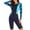 Blue, variant on Abomasnow Women's One Piece Surfing Swimsuit Long Sleeve Rash Guard Boyleg Athletic Swimwear Bathing Suit