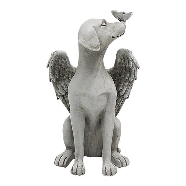 Figura Lápida Ángel Perro Gato Moderno Creativo Del Césped Patio Trasero Likrtyny