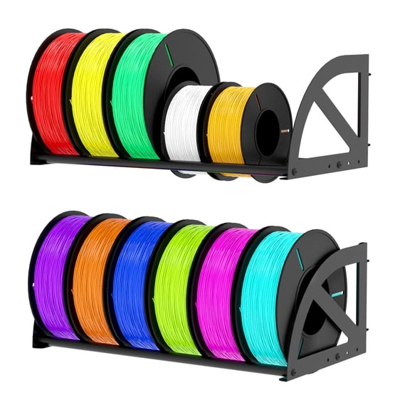 3D Printer Filament Storage Rack, Pack of 2 Wall Mounted Metal Filament Spool Holder for 12 Rolls, Wall Shelf for 3D Filament Storage for Home,Office,Workshop