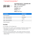 thumbnail image 2 of Front Brake Pad Set - Compatible with 2006 - 2010 Ford Explorer 2007 2008 2009, 2 of 2