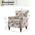 thumbnail image 5 of Modern Pink Floral Accent Chairs Set of 2 Upholstered Living Room Armchairs, 5 of 9