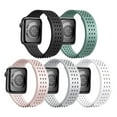 thumbnail image 3 of Sport Silicone Strap for Apple Watch Band 44mm 40mm 41mm 45mm42mm 38mm , Adjustable Breathable Sport Wristbands Bracelet iWatch Series 7 6 5 4 3 2 1 SE, 3 of 9