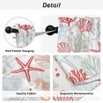 thumbnail image 5 of Ocean Orange Red Kitchen Curtains, Coastal Starfish Coral Shell Marine Light Filtering Window Curtain Panels, 2Pcs Rod Pocket Window Treatments Set for Living Room Bathroom Bedroom 42x63 Inches, 5 of 9