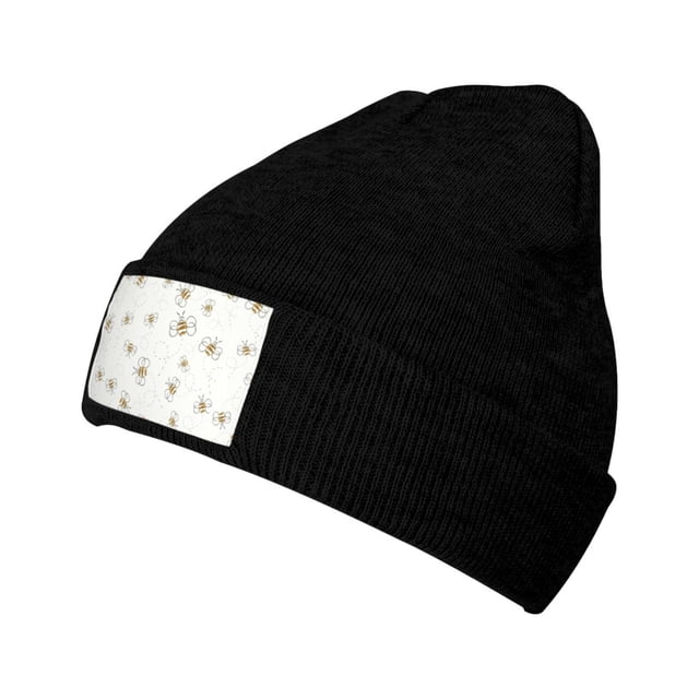 ZICANCN Bees Design Nature Tuque en Tricot, Bonnet d'Hiver Doux et Chaud Classique pour Hommes Femmes, Noir