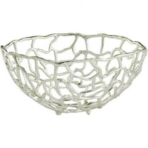 08080-Cyan lighting-Large Enigma Bowl - 15 Inches Wide by 7.5 Inches High-Silver Finish