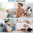 thumbnail image 2 of Queilt 50Pcs Sock Clips - Amazing Laundry Sock Holder and Tie Clips - Organizer for Washing Machine and Dryer, 2 of 5