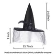 thumbnail image 3 of Sombrero de bruja negro JUSTOTRY para Fiesta de Disfraces y Halloween, 3 of 3