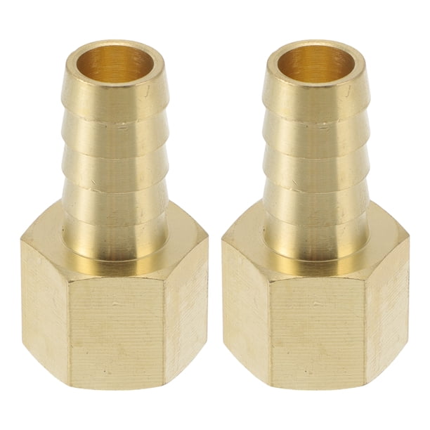 Conectores de rosca hembra de latón para manguera de 1/2" 3/8" NPT para aire, agua, aceite, gas, combustible, 2 piezas tono dorado