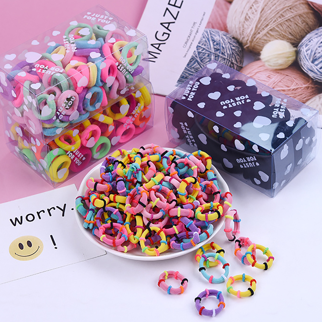 100pc Toddlers Baby No Hurt Hair Ties Kids Seamless Hair Bands