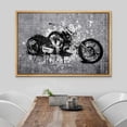 thumbnail image 3 of wall26 Framed Canvas Print Wall Art Spray Paint Black &amp; White Brick Wall Motorcycle Graffiti &amp; Street Art Urban Illustrations Modern Art Bohemian for Living Room, Bedroom, Office - 16"x2, 3 of 5