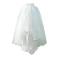 thumbnail image 3 of Women's High Low Tulle Tutu Skirts Elastic High Waisted Irregular Flowy Layered Skirts Fashion Carnival Party Outfits White One Size, 3 of 6