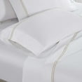 thumbnail image 3 of Superior Spring Blooms Embroidered Cotton Bed Sheet Set, California King, White/Taupe, 3 of 8