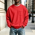 thumbnail image 2 of Men's Pocket Sweatshirt Crew Neck Long Sleeve Chest Pocket Relaxed Fit Soft Casual Pullover Sweatshirt, 2 of 6