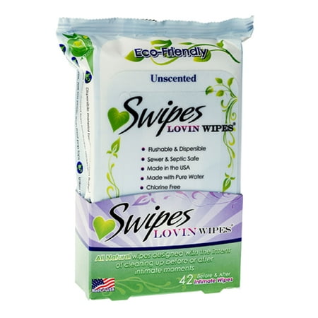 Swipes Lovin Wipes - Unscented All Natural Intimate Wipes 42 (Best Feminine Wipes For Odor)