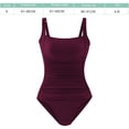 thumbnail image 2 of Trajes de baño de una pieza con realce acolchados vintage para mujer, trajes de baño con control de barriga, trajes de baño de talla grande (clarete), 2 of 5