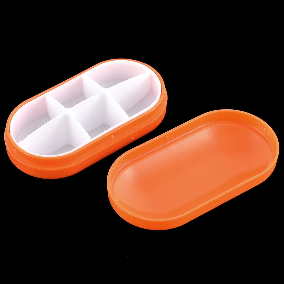 Plastic Capsule Shape 6 Components Pill Tablet Case Box Container