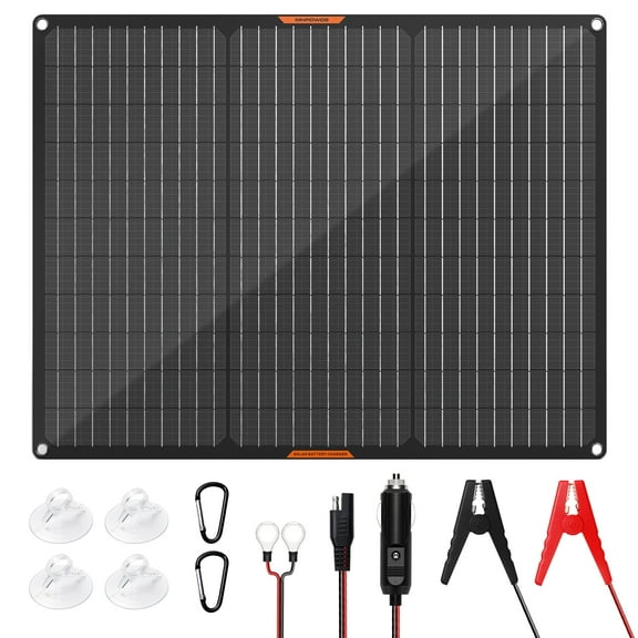 MHPOWOS 12V 50W Solar Panel Solar Battery Trickle Charger Maintainer Waterproof for car boat motorcycle