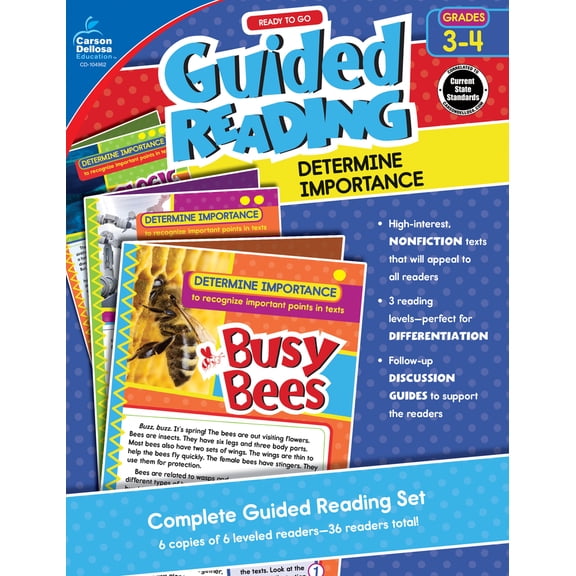 Pre-Owned Carson Dellosa Ready to Go Guided Reading: Determine Importance Resource Book