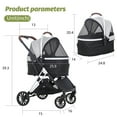thumbnail image 7 of YRLLENSDAN Pet Stroller, Premium 3-in-1 Multi-function Foldable Dog Stroller w/ 4 wheels Traveling Strollers for Medium Small Dogs Cats Aluminium Frame, Grey, 7 of 7