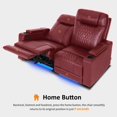 thumbnail image 5 of MCombo 65" Power Reclining Loveseat with Adjustable Headrest for Living Room, Double Recliner Sofa with Armrest Storage & LED Light, Red, 5 of 9