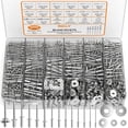 thumbnail image 1 of INCLY 1000PCS Aluminum Pop Rivets Assortment Kit, 14 Sizes Pop Rivets (3/32" 1/8" 5/32" 3/16" 1/4") with 5 Size 304 Stainless Steel Backup, 1 of 7
